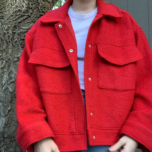 Coats | Asos Red Utility Jacket | Poshmark